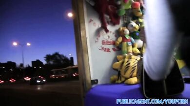 PublicAgent Blowjob on fairground ride before outdoor fuck