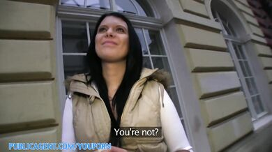 PublicAgent HD Hotel room POV sex with dark haired beauty