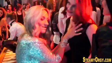 Inked cfnm teen blowing