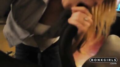 Whore Servicing Her Mans BBC Balls and Licking His Ass