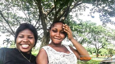 Horny Black Lesbians Talking Dirty In Outdoor Park Before Sex
