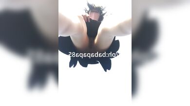 red bottom high heels sissy pissing on the road