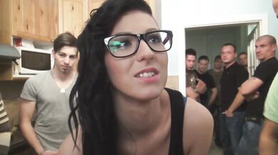 Drunk Girl Gets Fucked By The Whole Crowd In Turns At A Party