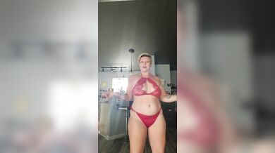 Dancing around the house in lingerie made me so hot I had to fuck myself right in the dining room.