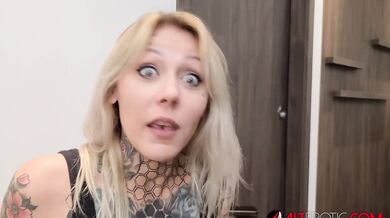 Nayomi Sharp Giving A Blowjob Before Tattooing Herself