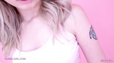 Beautiful Blonde Teen student cheerleader after school