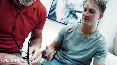 Helpful Stepdad Assists Injured Stepson in Showering & Getting Off - DisruptiveFilms