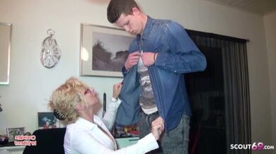 German Female Big Natural Tits Boss Seduce to Fuck