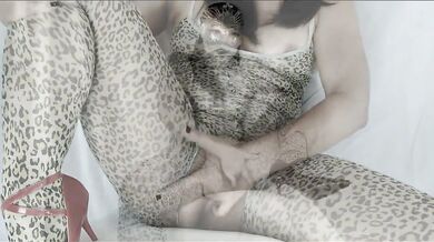 Slutty Thai wife in bodysuit taking cum on her pussy