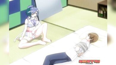 HENTAI PROS - Kosuke Fucks Sex Goddess Fauna In The Ass By The Pool But A Magical Barrier Won't Let Him Cum