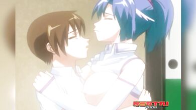 HENTAI PROS - Kosuke Fucks Sex Goddess Fauna In The Ass By The Pool But A Magical Barrier Won't Let Him Cum