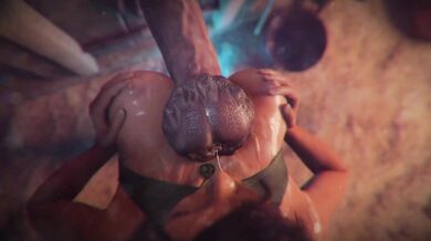 Лара Крофт наслаждается огромным членом