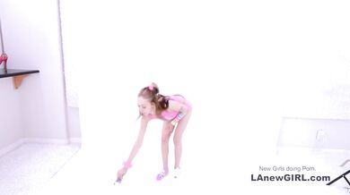 Beautiful Teen blonde student fucks producer