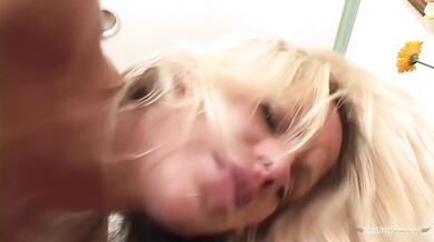 After practicing striptease Shay Sweet starts riding her boyfriends giant dick in her high heels