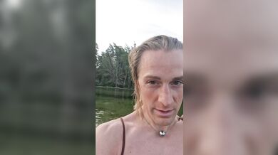 Out in Swedish nature public bathing, fucking dildo & several sissygasm on the beach. No filter.