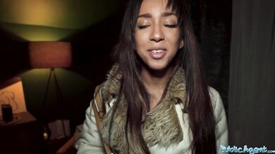 Public Agent Brunette stunner rides a fat cock deep in her wet tight pussy