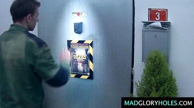 Busty MILF GangBanged In Glory Hole