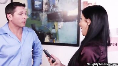 Employee Rebeca Linares Fucking In The Chair With Her Tits