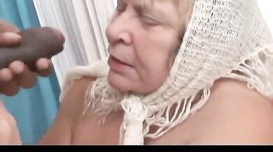 Big Black Cock Creampies Grandma with Huge Tits
