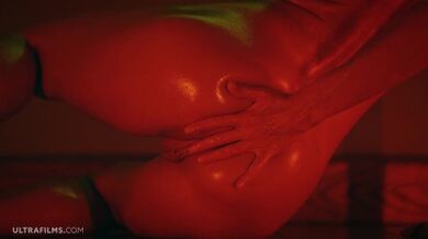 ULTRAFILMS Gorgeous Ukrainian model Sybil oiling herself and passionately fingering her pussy