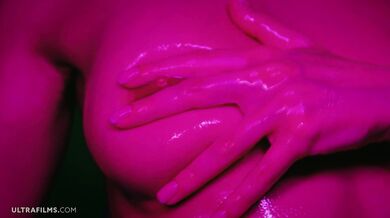 ULTRAFILMS Gorgeous Ukrainian model Sybil oiling herself and passionately fingering her pussy