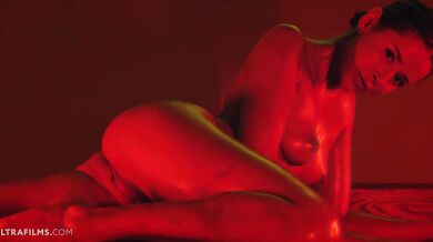 ULTRAFILMS Gorgeous Ukrainian model Sybil oiling herself and passionately fingering her pussy