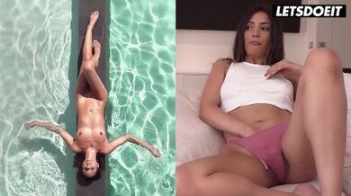 Euro Babes Carolina and Penelope Poolside Lesbian Party In The Morning - LETSDOEIT