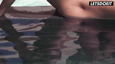 Euro Babes Carolina and Penelope Poolside Lesbian Party In The Morning - LETSDOEIT