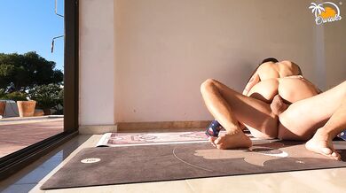 Cumming inside my wife's pussy during morning yoga - Mateo Owiak