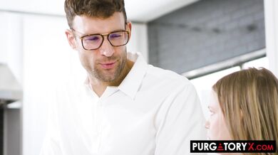 PURGATORYX Interviewing and throat fucking the cute new blonde babysitter Coco Lovelock