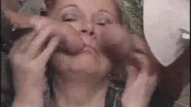 Chunky Granny Sanwiched In A 3some