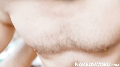 Handsome And Hung Jocks Having Bareback Threesome