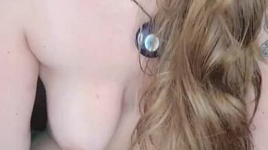 Horny milf fits huge 10in dildo in her wet pussy!