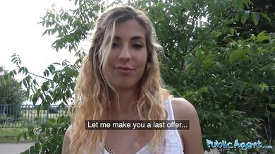 PublicAgent - incredible Euro model with amazing body and beautiful hair caught having sex outdoors in public