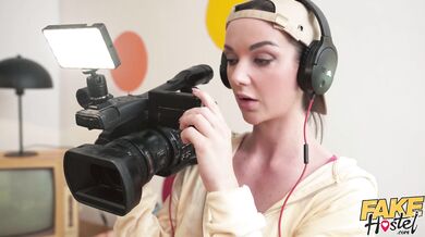 Fake Hostel - News reporters trying to get a sexy scoup end up in big tits threesome starring Ebony Mystique and Lady Gang