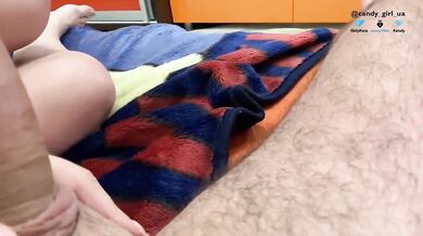 sensual handjob turned into blowjob, he perfectly shot in my mouth