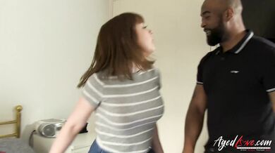 Mature mom seduce big black dick friend of milf