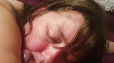 Bbw with butt plug sucks and fucks stranger