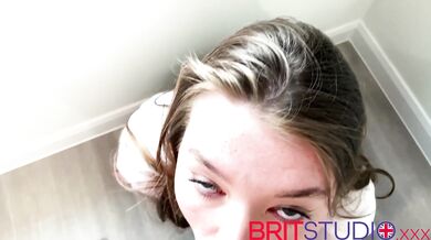 British Teen Sucks Cock In A Polo Shirt