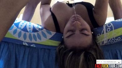 AMATEUR ROUGH THROAT FUCK FOR CHUBBY MILF