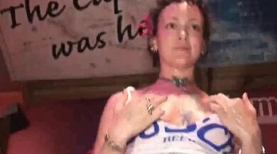 College babes having a wild wet t shirt contest at the club