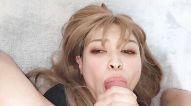 Japanese shaved girl sucks stinky big cock and gets creampied