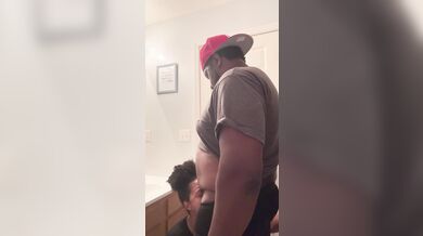 EBONY MILF caught giving BLOWJOB