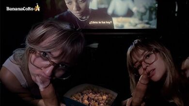 Risky Sex and Blowjob at the Movie theater ????????Popcorn and Cum in Mouth ????????