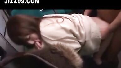 cute schoolgirl grope creampie on night bus
