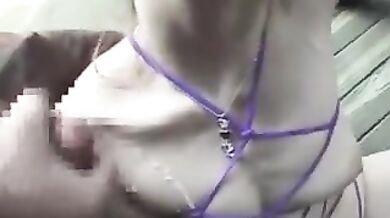 Crazy JAV outdoor bukkake in a public park