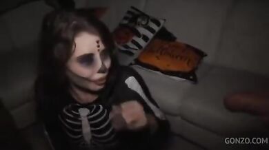 another halloween whore anal pissing gangbang