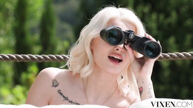 VIXEN Hot babes fucked in threesome