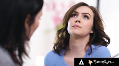 MOMMY'S GIRL - Caring Big Chested MILF Fucks a Heartbroken Teen Brunette to Make Her Forget Her Ex