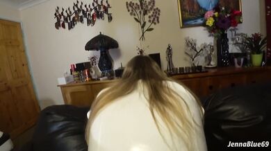 Big Butt Wife in PVC Waitress Outfit - Ass Play, Ass to Mouth, Creampie